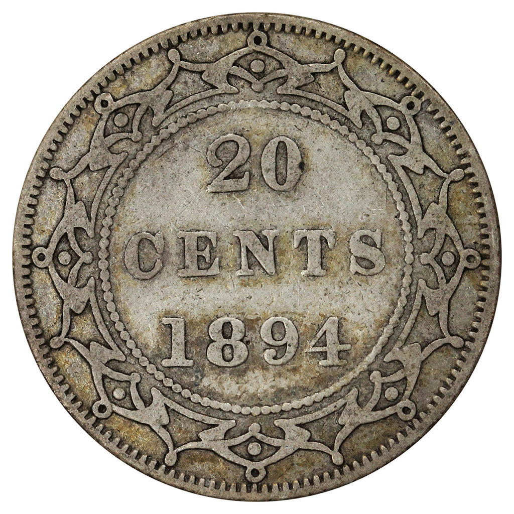 1894 Obv. 2 Newfoundland 20-cents Fine (F-12)