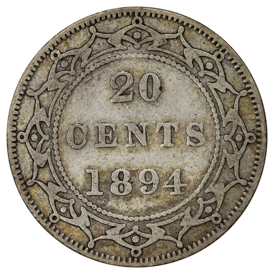 1894 Obv. 2 Newfoundland 20-cents Fine (F-12)