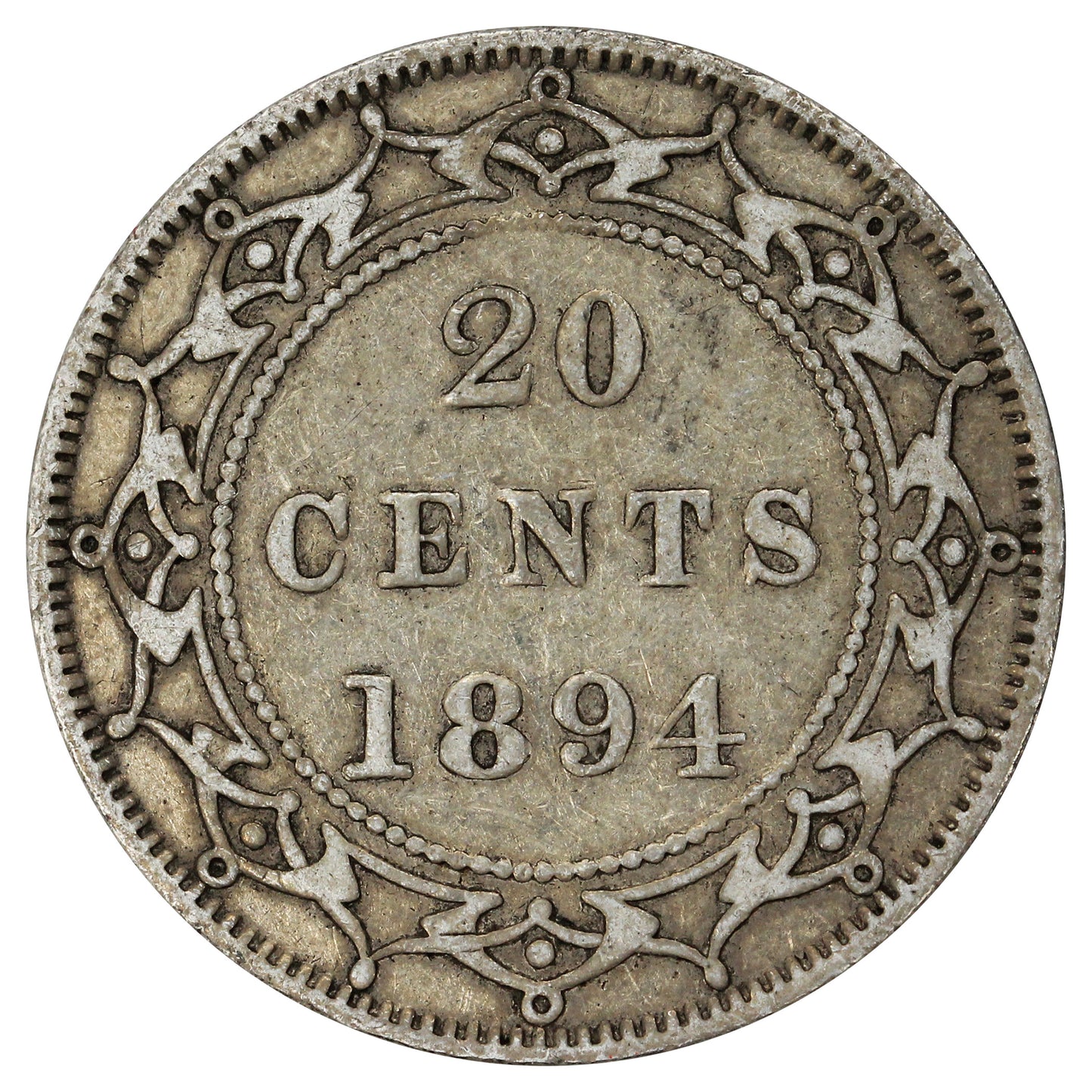 1894 Obv. 2 Newfoundland 20-cents F-VF (F-15) $