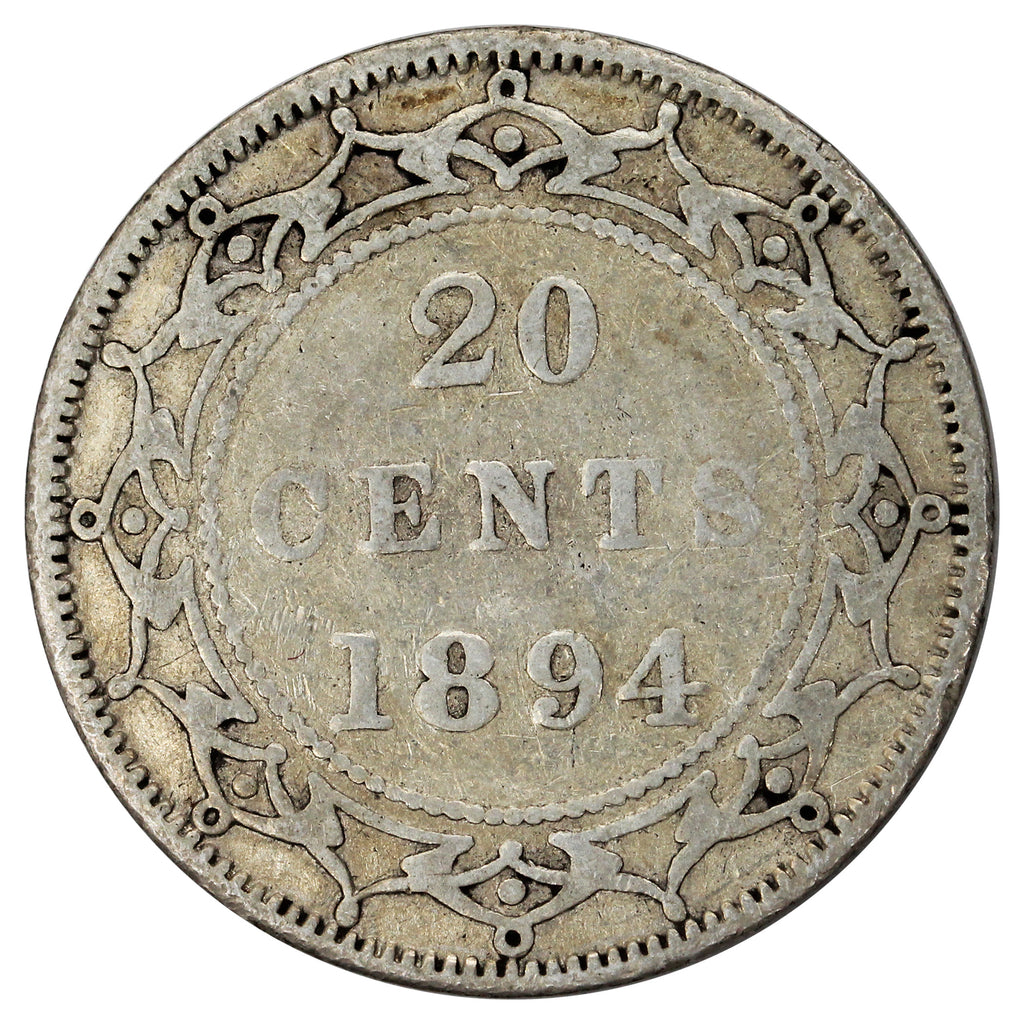 1894 Obv. 2 Newfoundland 20-cents VG-F (VG-10)