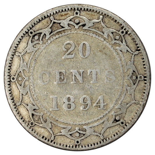 1894 Obv. 2 Newfoundland 20-cents VG-F (VG-10)