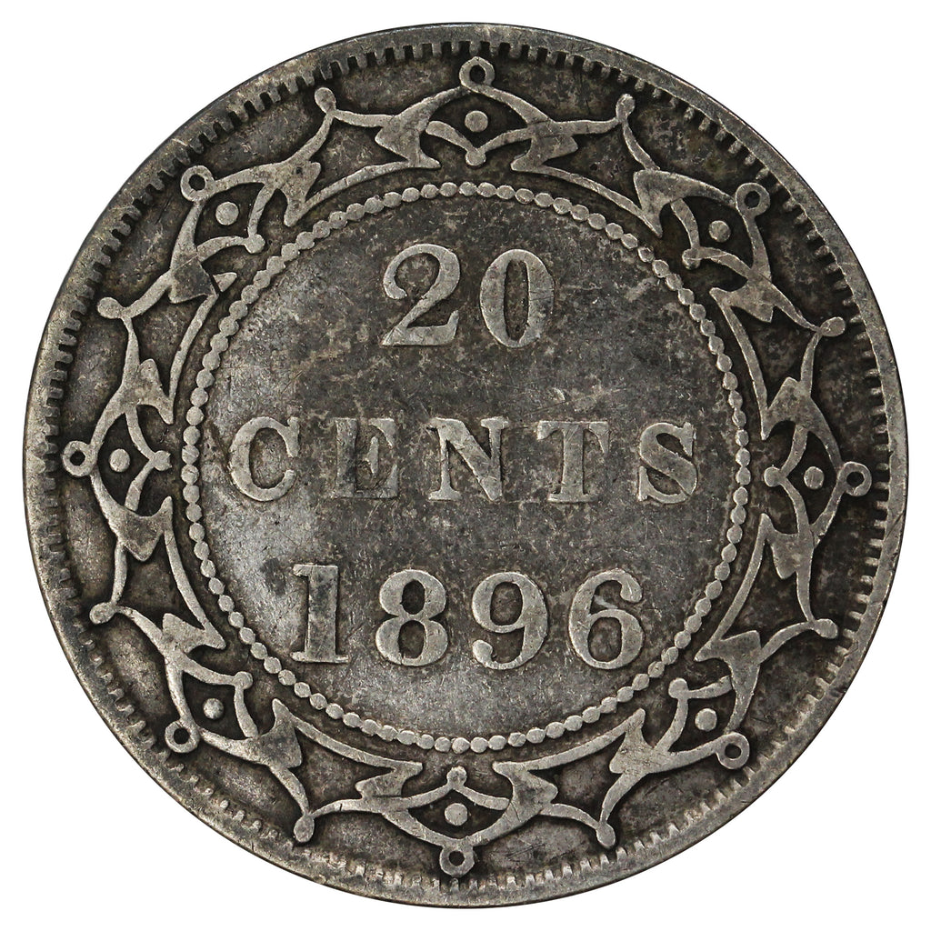 1896 Large 96 Newfoundland 20-cents F-VF (F-15)