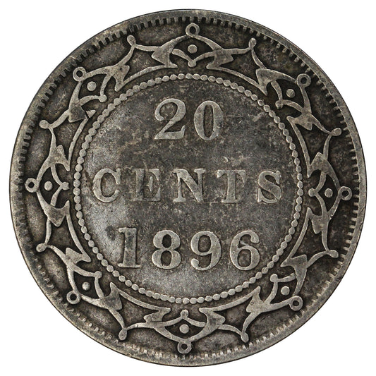 1896 Large 96 Newfoundland 20-cents F-VF (F-15)