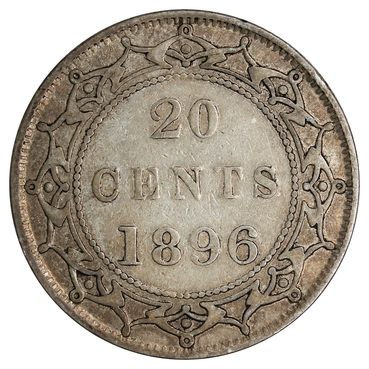 1896 Large 96 Newfoundland 20-cents Very Fine (VF20) $