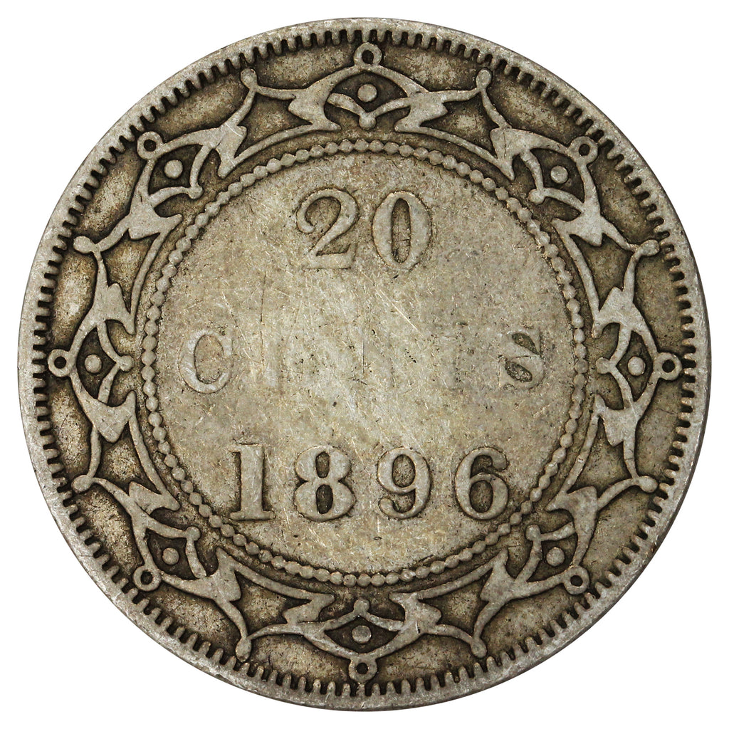 1896 Small 96 Newfoundland 20-cents Fine (F12)