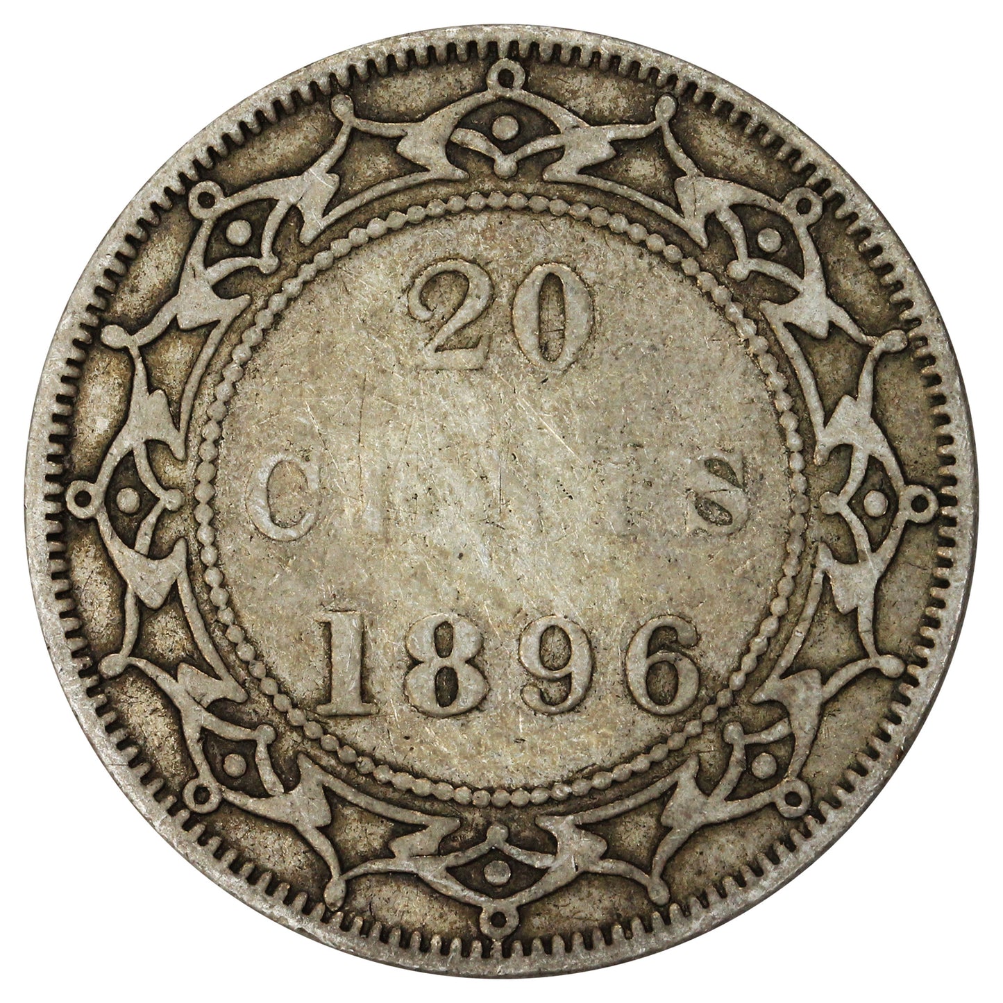 1896 Small 96 Newfoundland 20-cents Fine (F12)