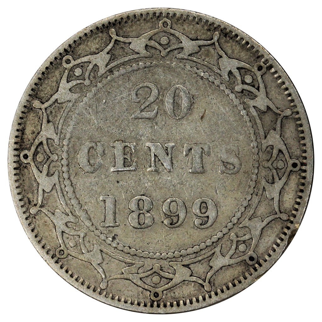 1899 Hook 99 Newfoundland 20-cents Fine (F12) $