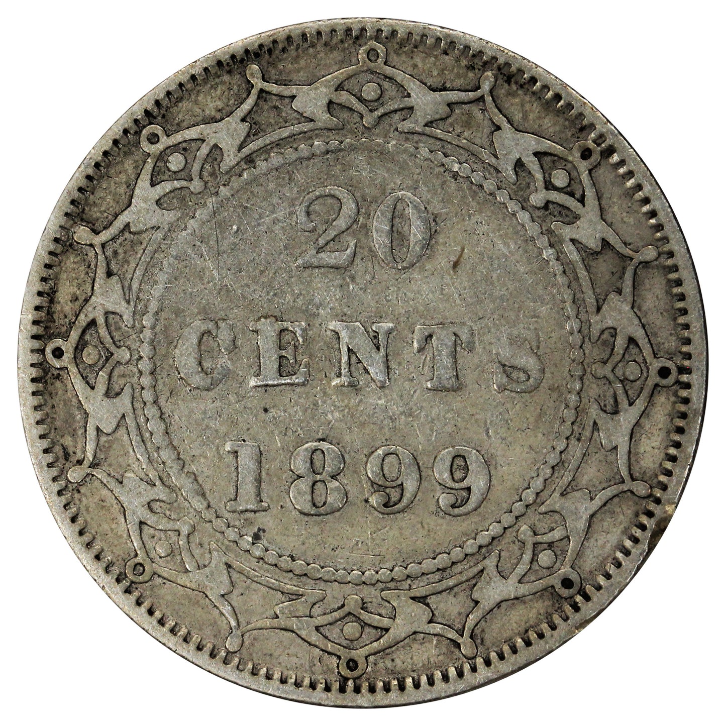 1899 Hook 99 Newfoundland 20-cents Fine (F12) $