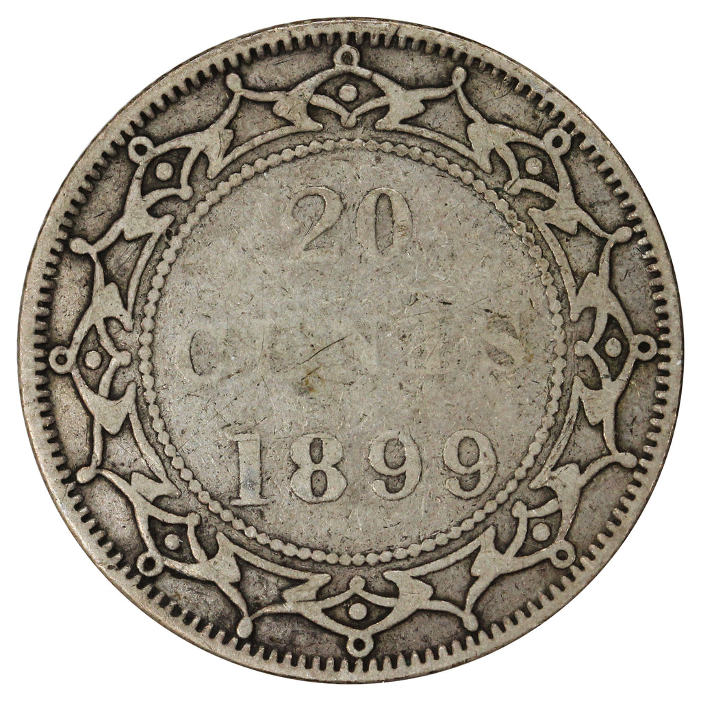 1899 Large 99 Newfoundland 20-cents Fine (F12)