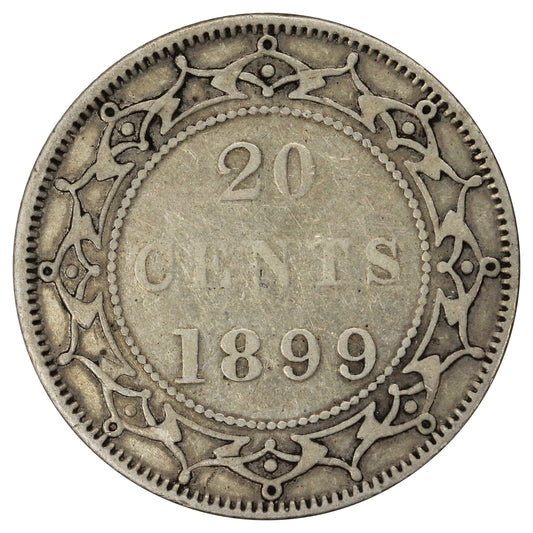 1899 Large 99 Newfoundland 20-cents F-VF (F-15)