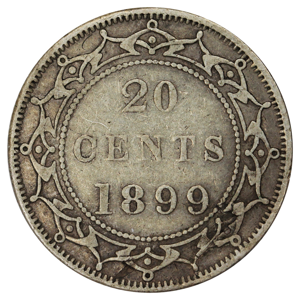 1899 Large 99 Newfoundland 20-cents Very Fine (VF-20)
