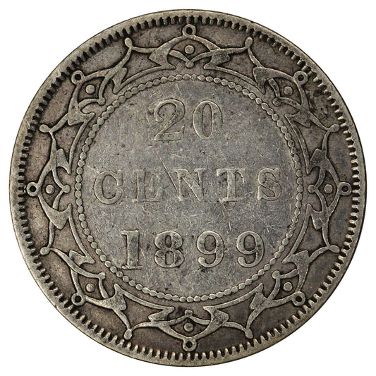 1899 Large 99 Newfoundland 20-cents VF-EF (VF-30) $
