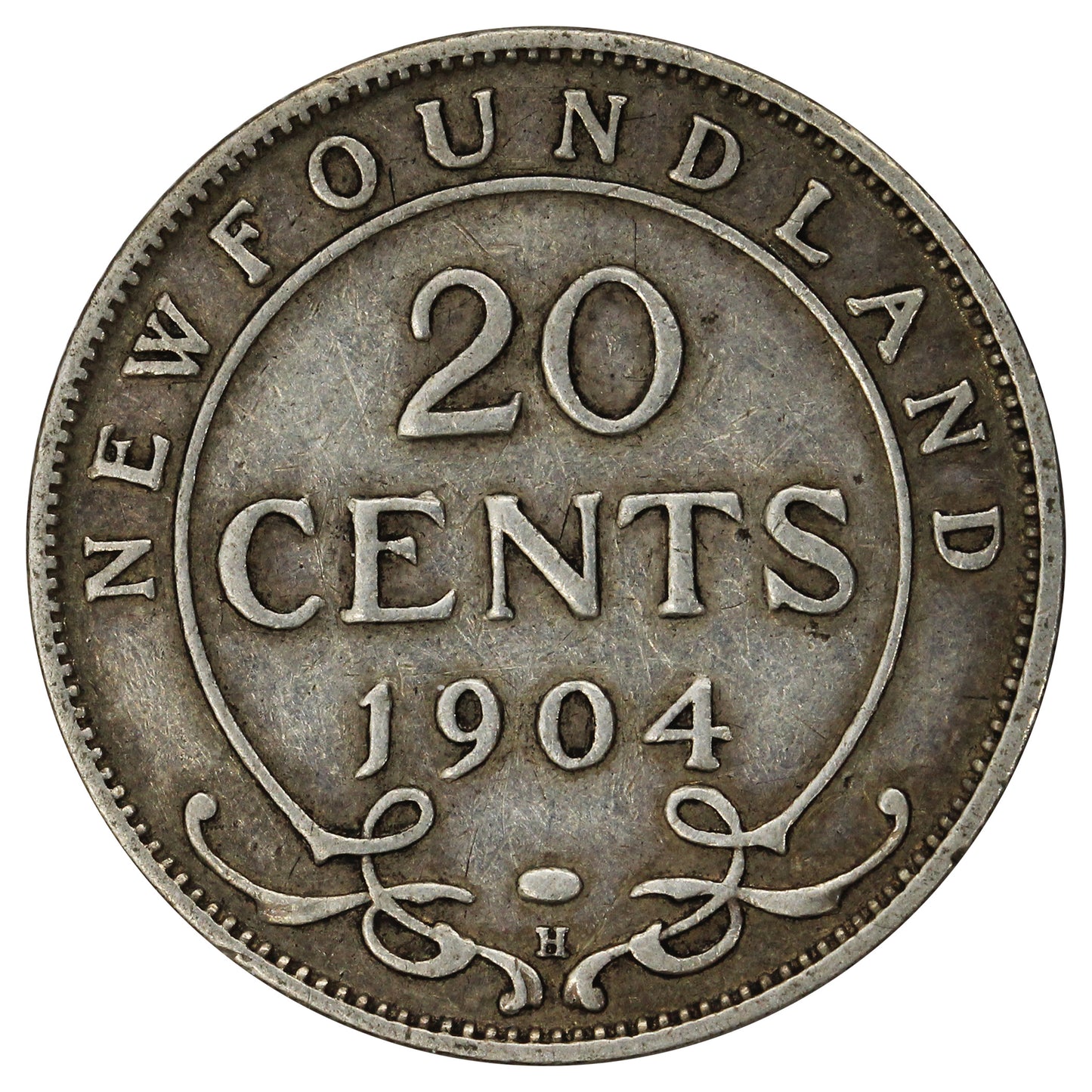 1904H Newfoundland 20-cents Fine (F12)