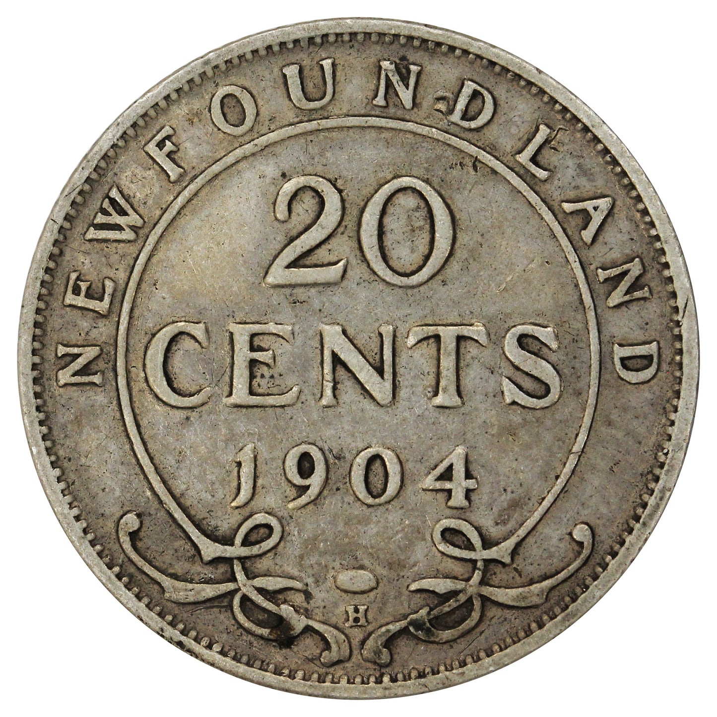 1904H Newfoundland 20-cents VG-F (VG10)