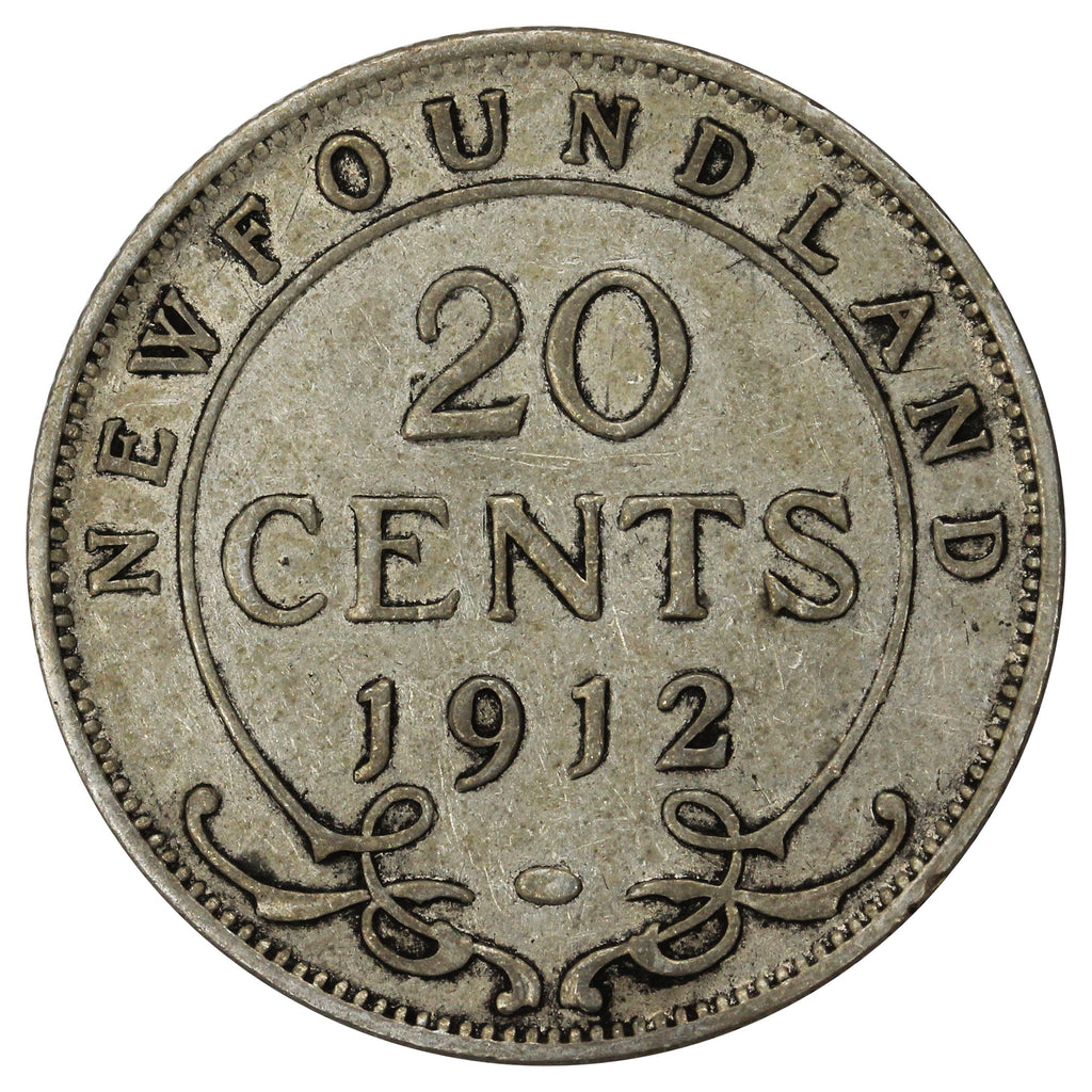 1912 Newfoundland 20-cents Fine (F12)