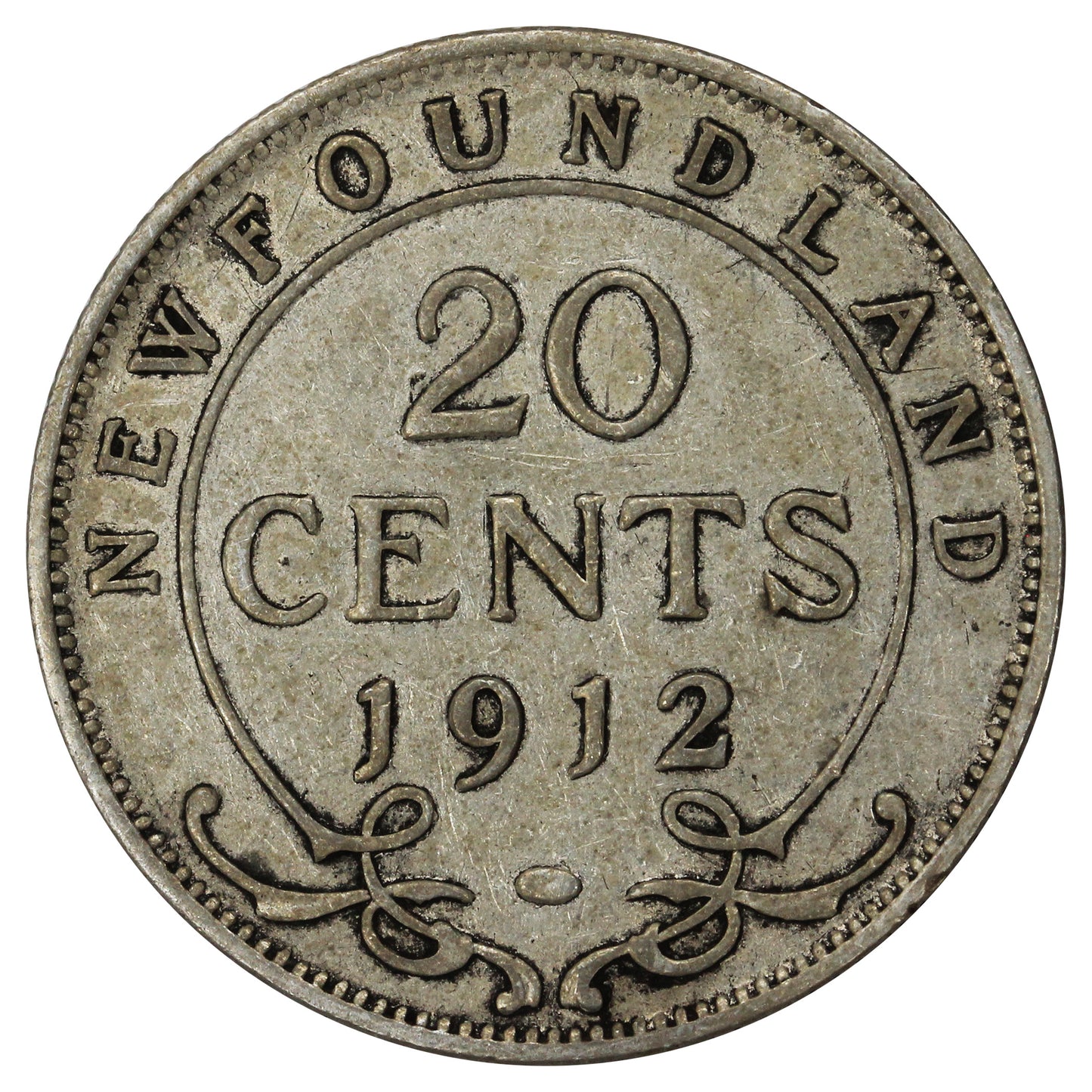 1912 Newfoundland 20-cents Fine (F12)