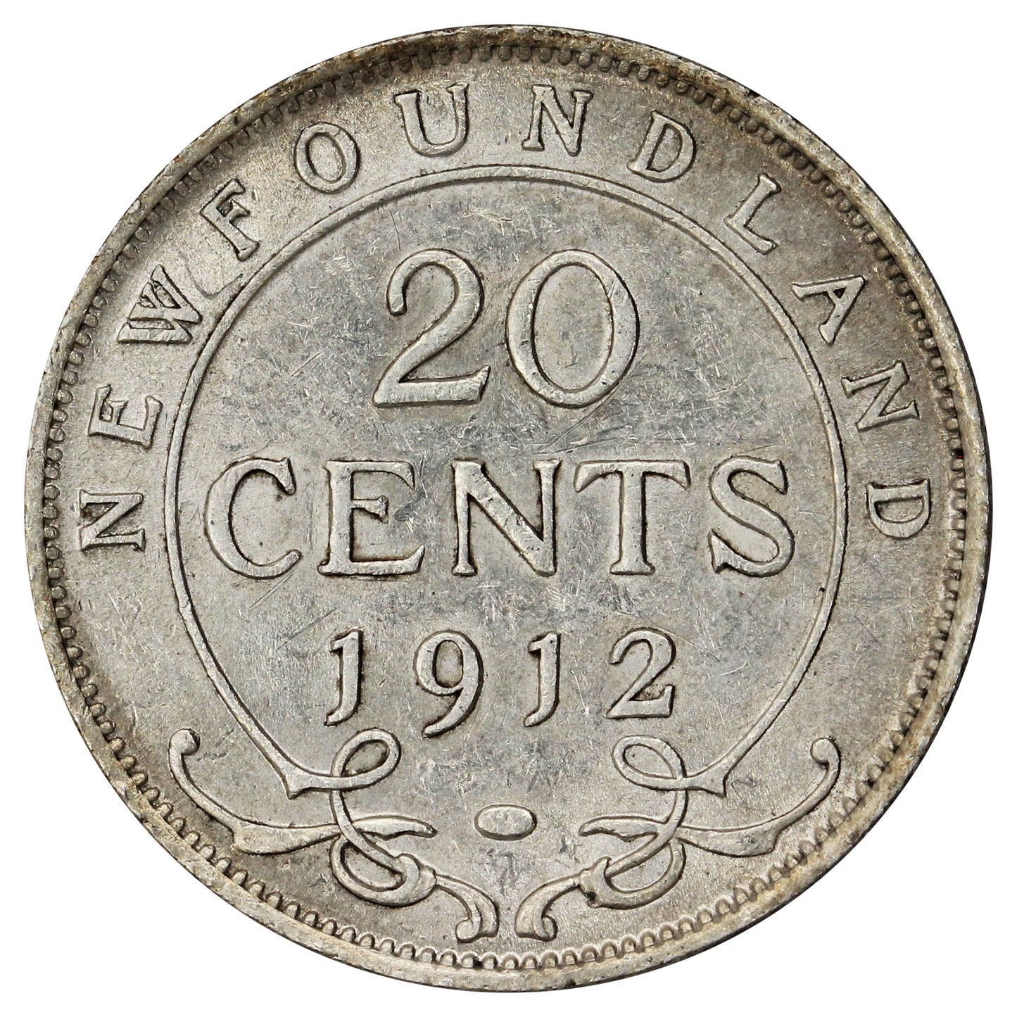 1912 Newfoundland 20-cents Very Fine (VF20)