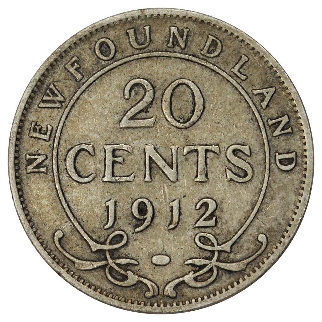 1912 Newfoundland 20-cents Very Good (VG8)