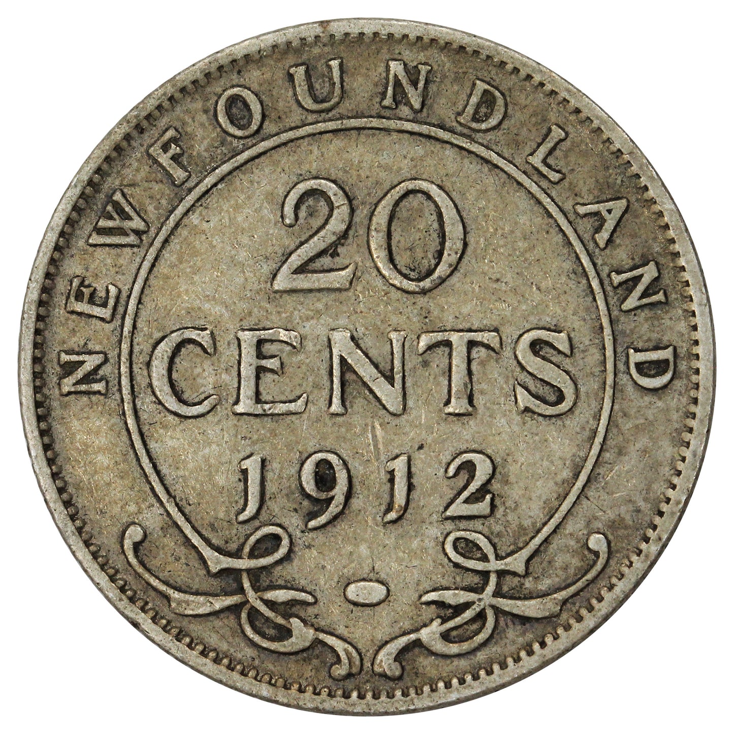 1912 Newfoundland 20-cents Very Good (VG8)