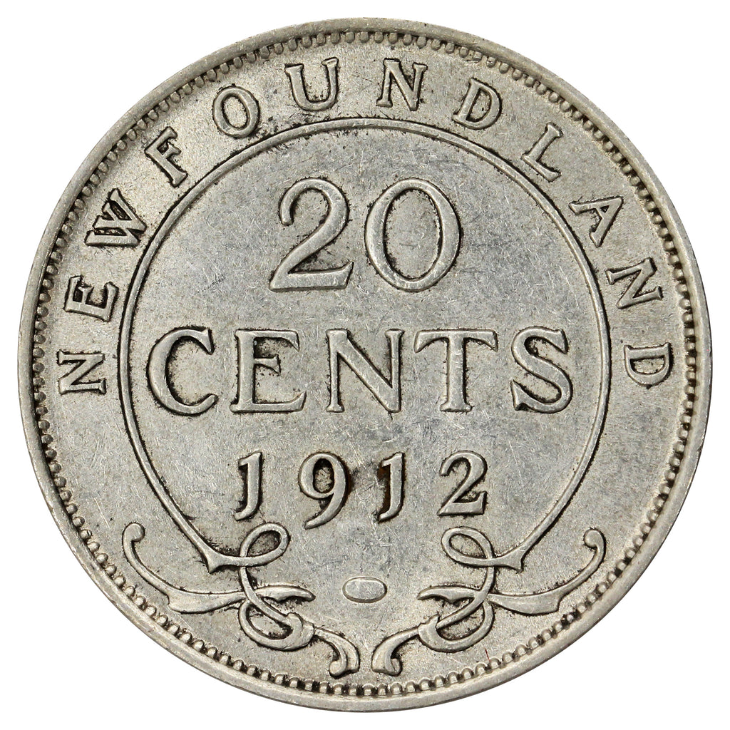 1912 Newfoundland 20-cents VF-EF (VF-30)
