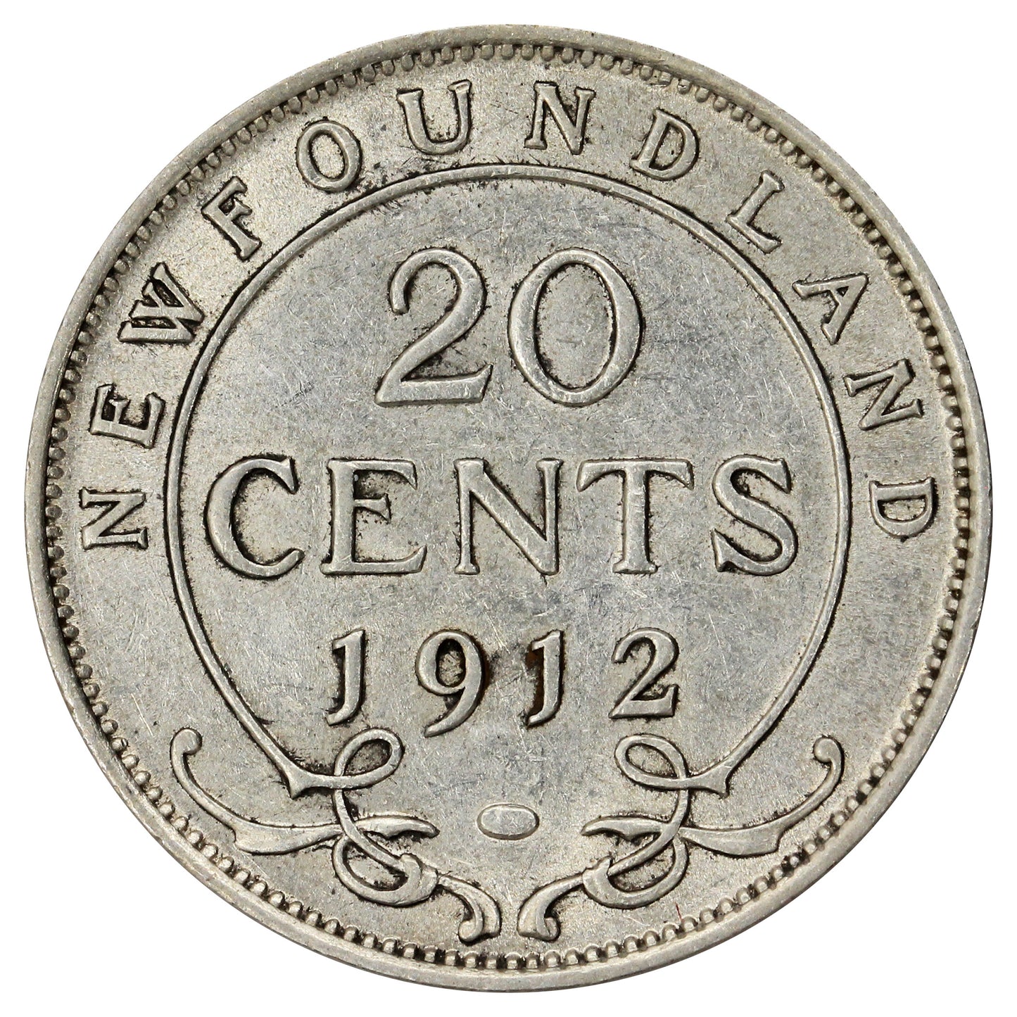 1912 Newfoundland 20-cents VF-EF (VF-30)