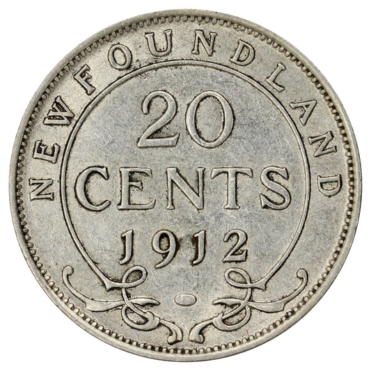 1912 Newfoundland 20-cents VF-EF (VF-30)