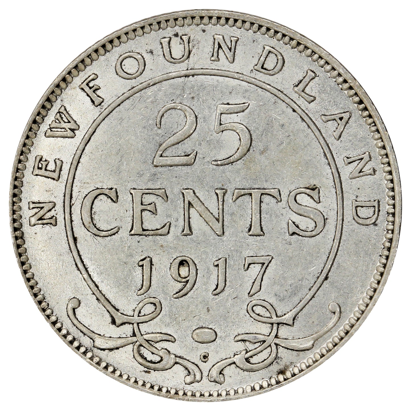 1917C Newfoundland 25-cents Extra Fine (EF40)
