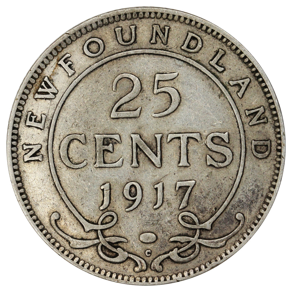 1917C Newfoundland 25-cents Fine (F12)