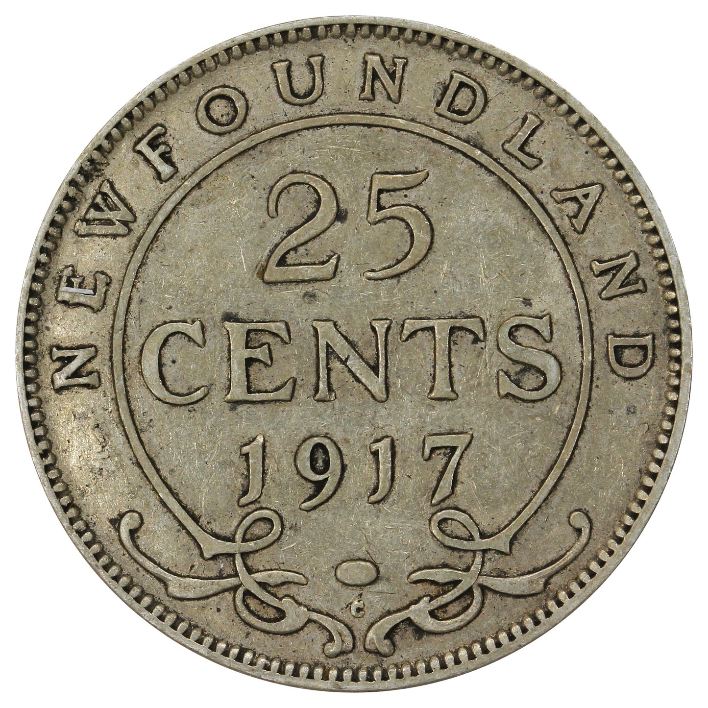 1917C Newfoundland 25-cents F-VF (F15)