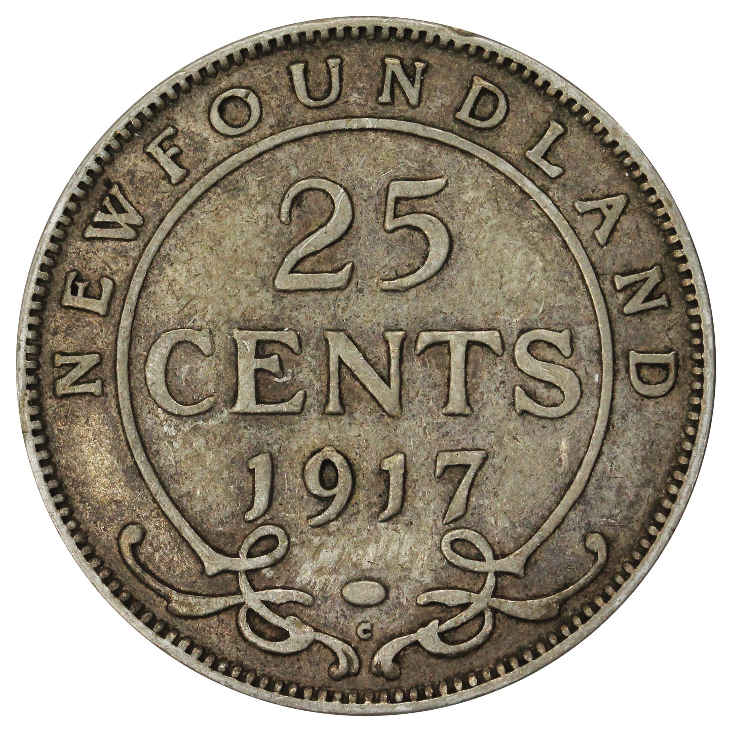 1917C Newfoundland 25-cents VG-F (VG10)