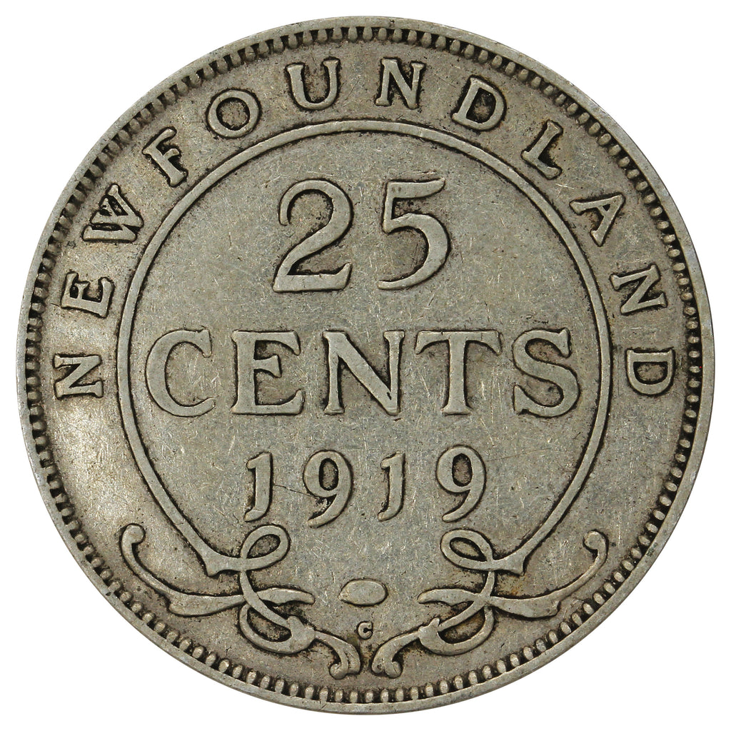 1919C Newfoundland 25-cents Fine (F12)