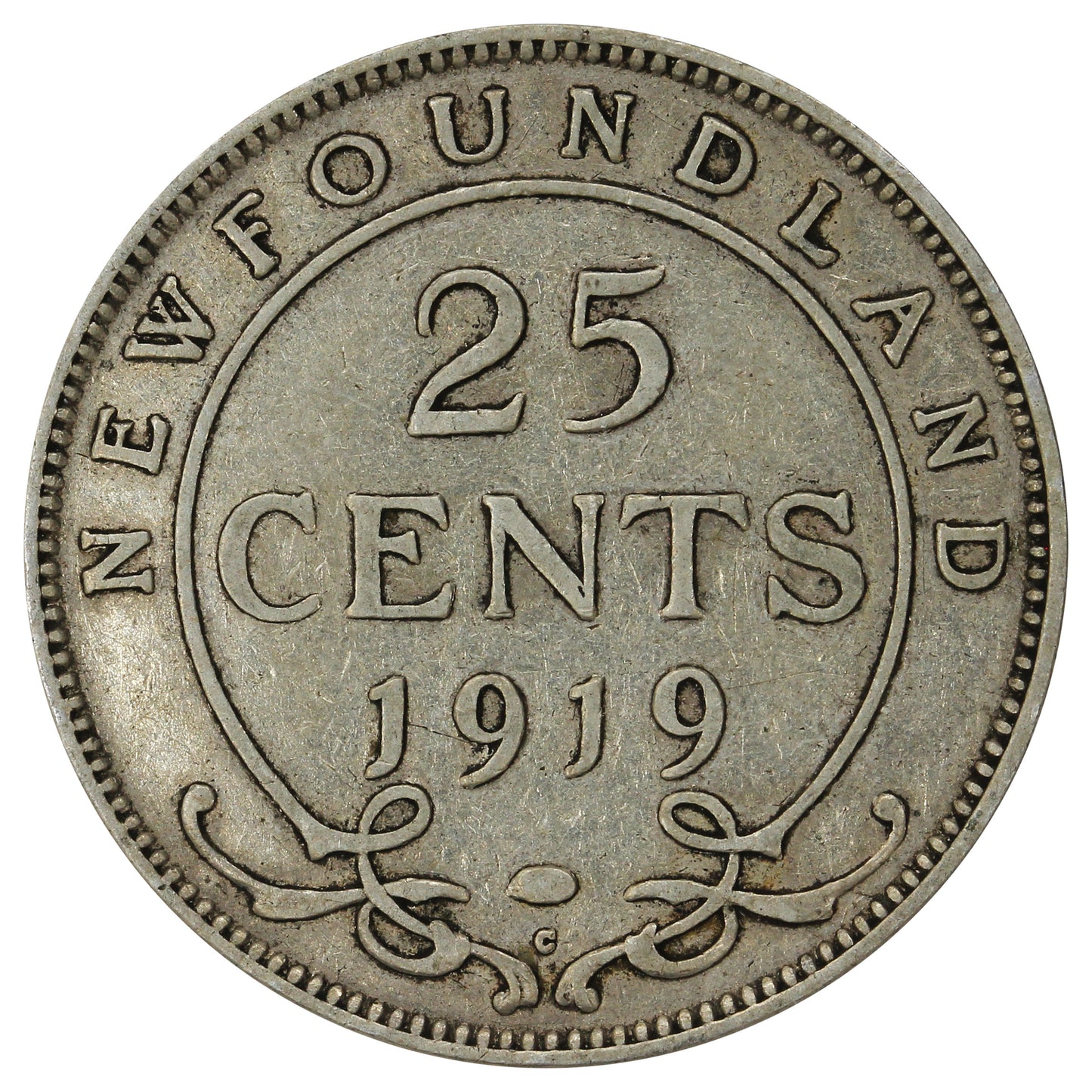 1919C Newfoundland 25-cents Fine (F12)