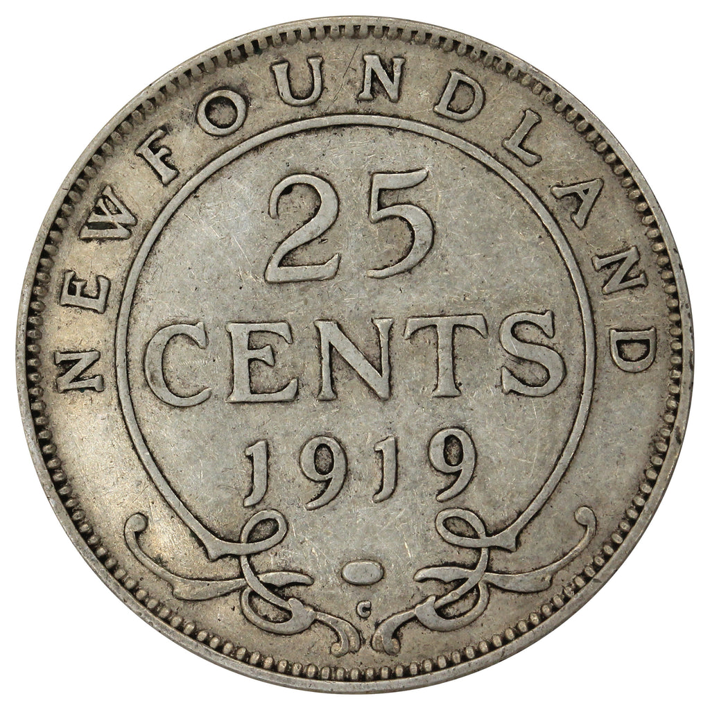 1919C Newfoundland 25-cents F-VF (F15)