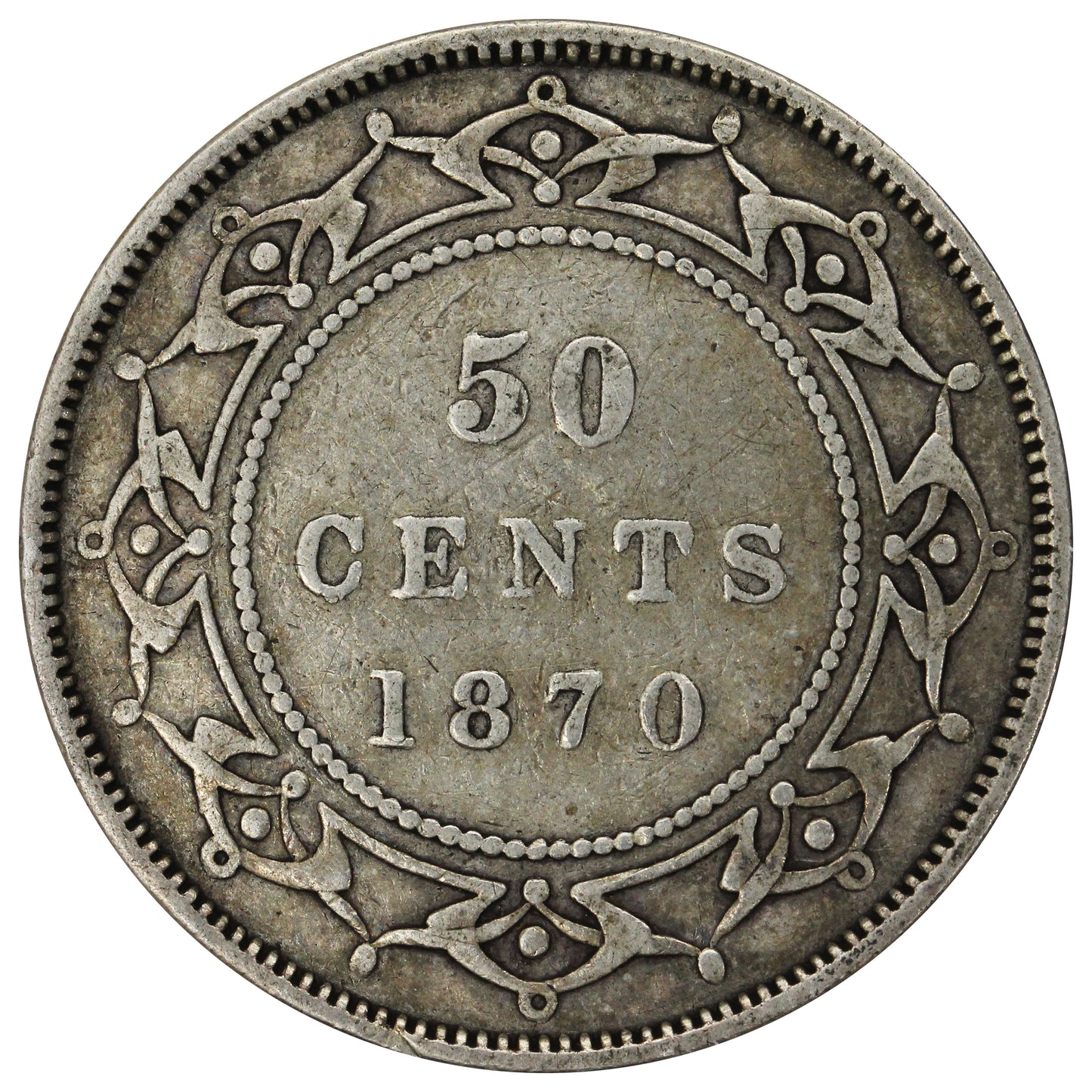 1870 Newfoundland 50-cents Fine (F12) $