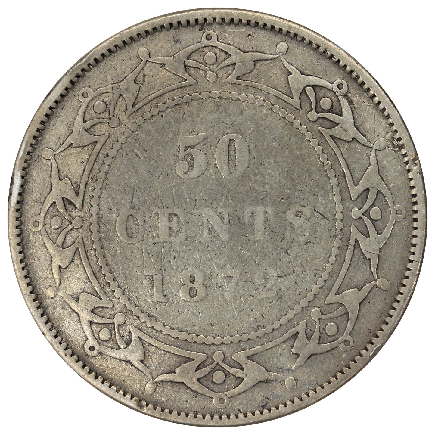 1872H Newfoundland 50-cents VG-F (VG10)