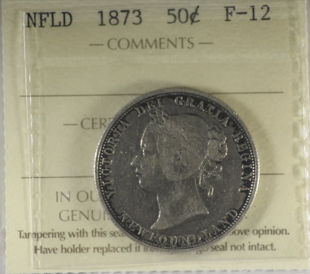 1873 Newfoundland 50-cents ICCS Certified F12
