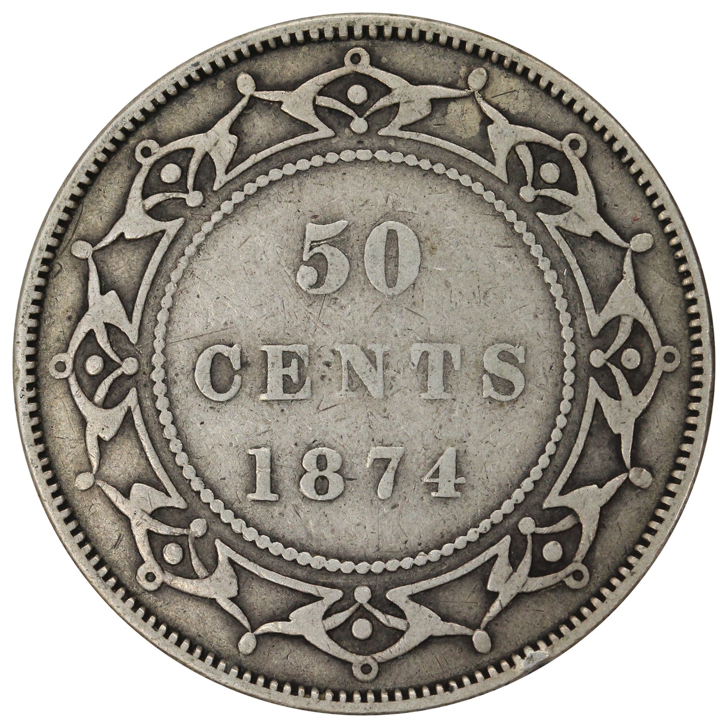1874 Newfoundland 50-cents Very Good (VG8)