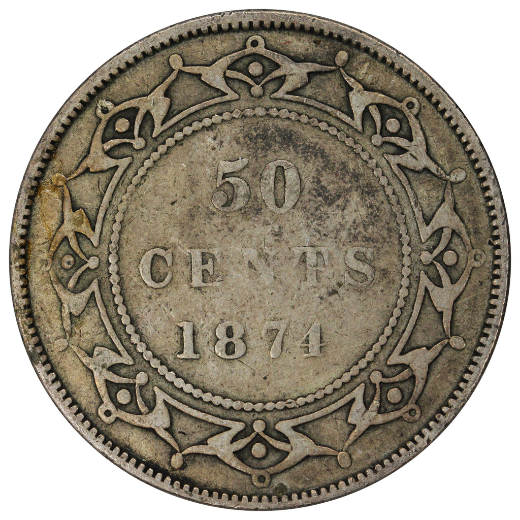 1874 Newfoundland 50-cents VG-F (VG10) $