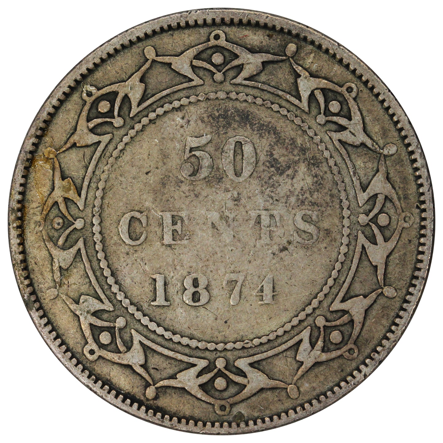 1874 Newfoundland 50-cents VG-F (VG10) $