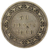 1898 Obv. 1 Large W Newfoundland 50-cents Very Good (VG8)