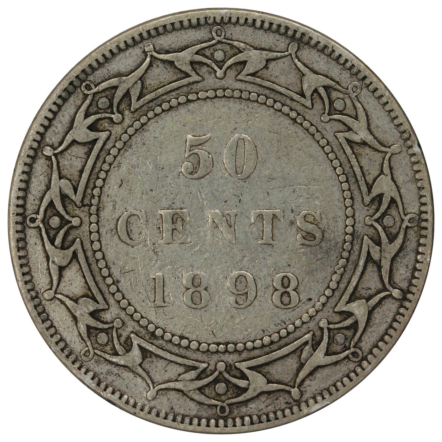 1898 Obv. 1 Large W Newfoundland 50-cents VG-F (VG10)