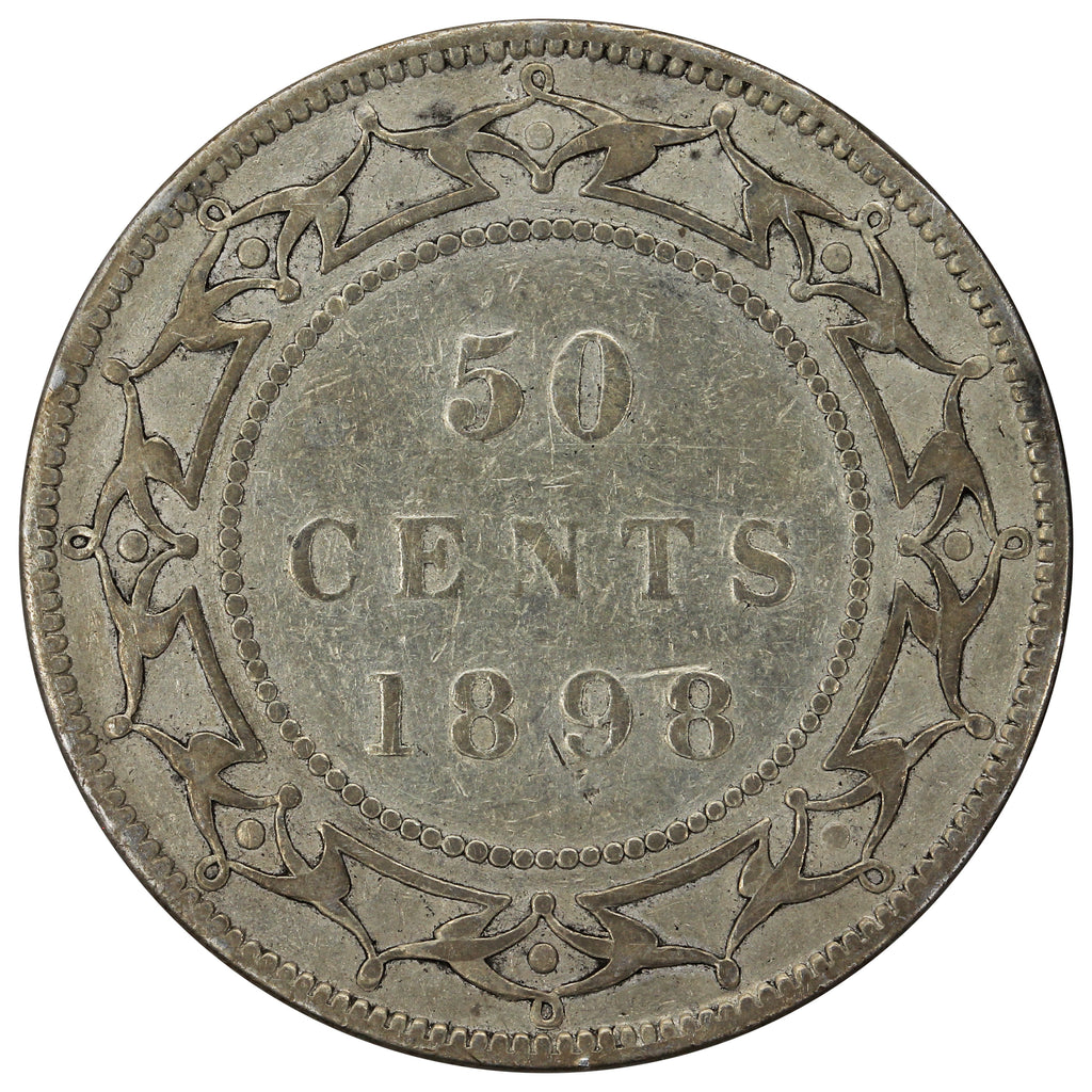 1898 Obv. 2 Small W Newfoundland 50-cents G-VG (G6)
