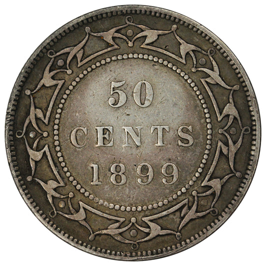 1899 Wide 9's Newfoundland 50-cents F-VF (F15) $