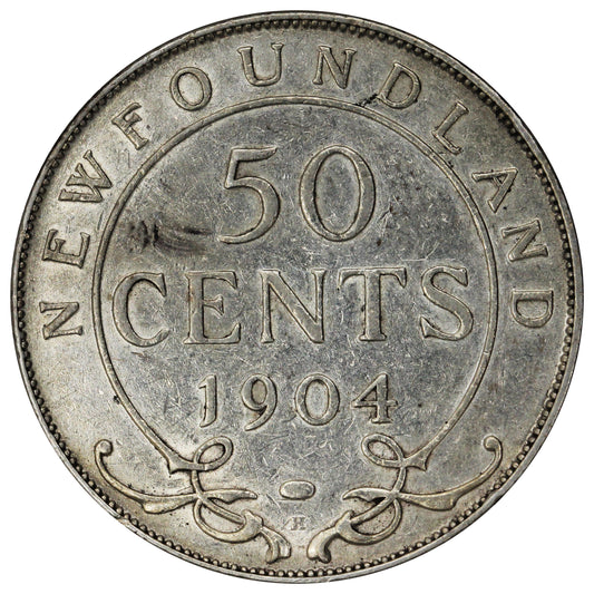 1904H Newfoundland 50-cents Extra Fine (EF40) $