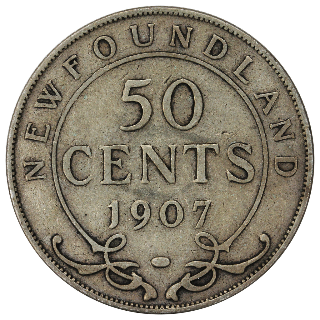 1907 Newfoundland 50-cents VG-F (VG10)