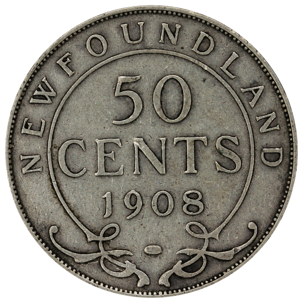 1908 Newfoundland 50-cents Fine (F12)