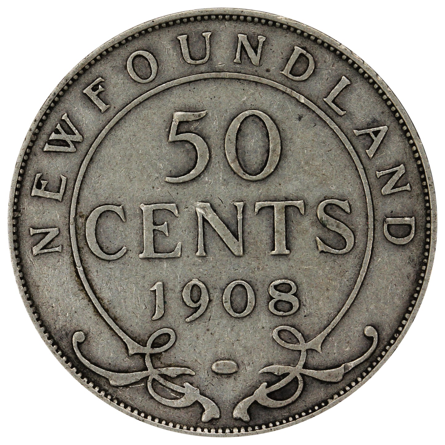 1908 Newfoundland 50-cents Fine (F12)