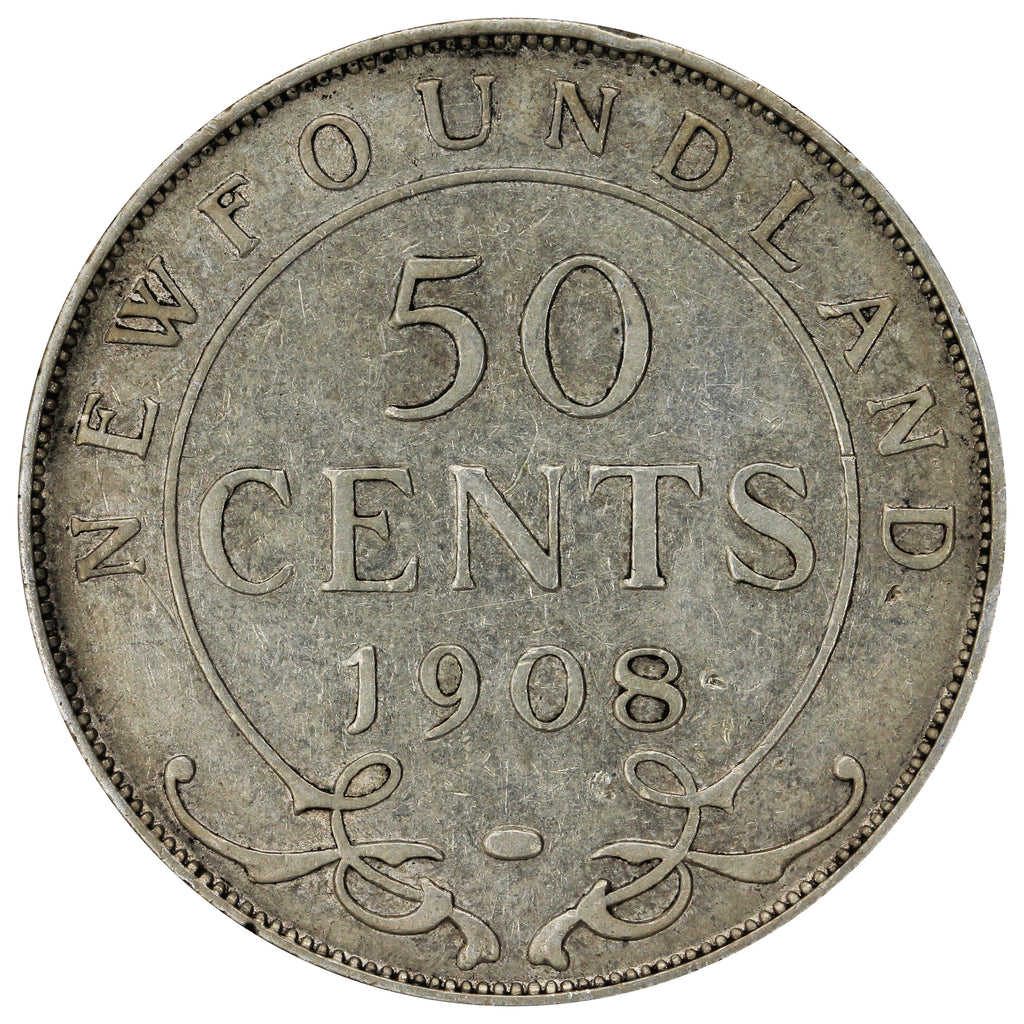 1908 Newfoundland 50-cents F-VF (F15)