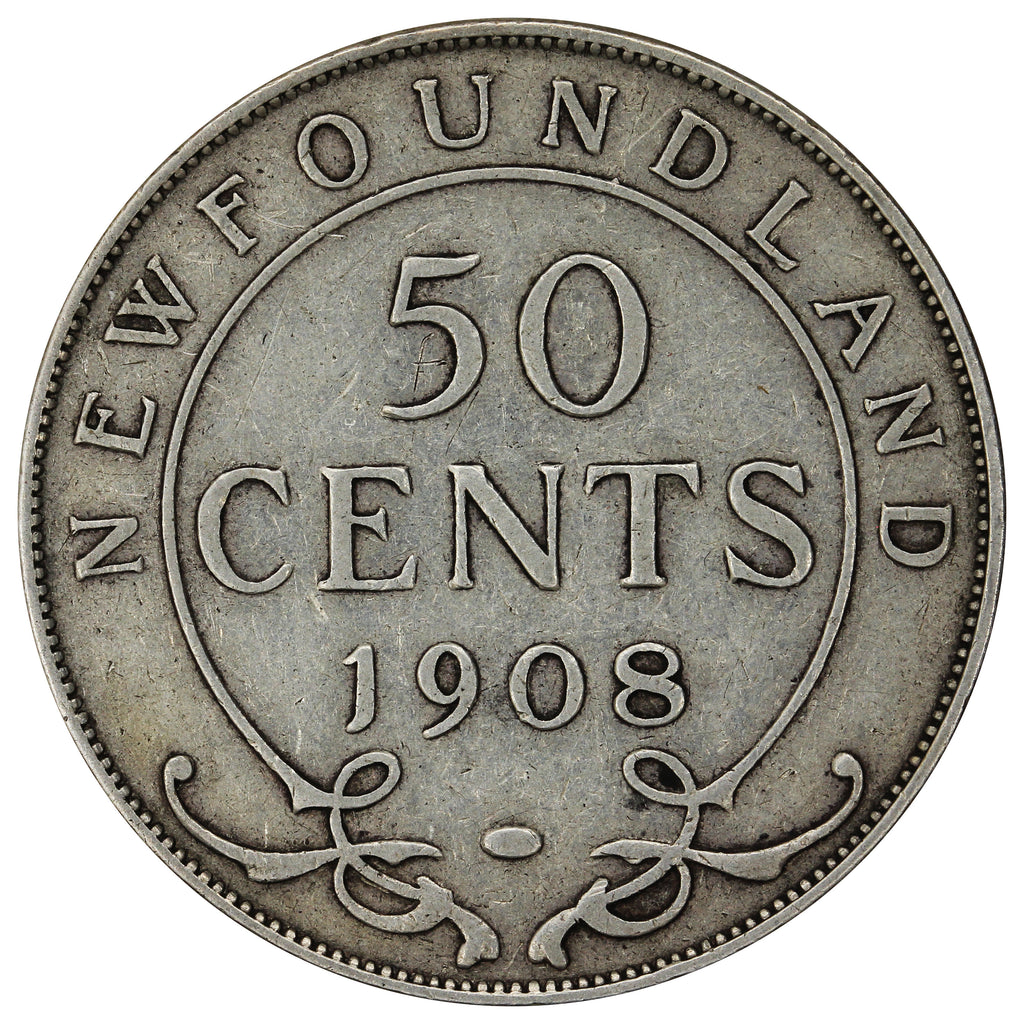 1908 Newfoundland 50-cents Very Fine (VF20)