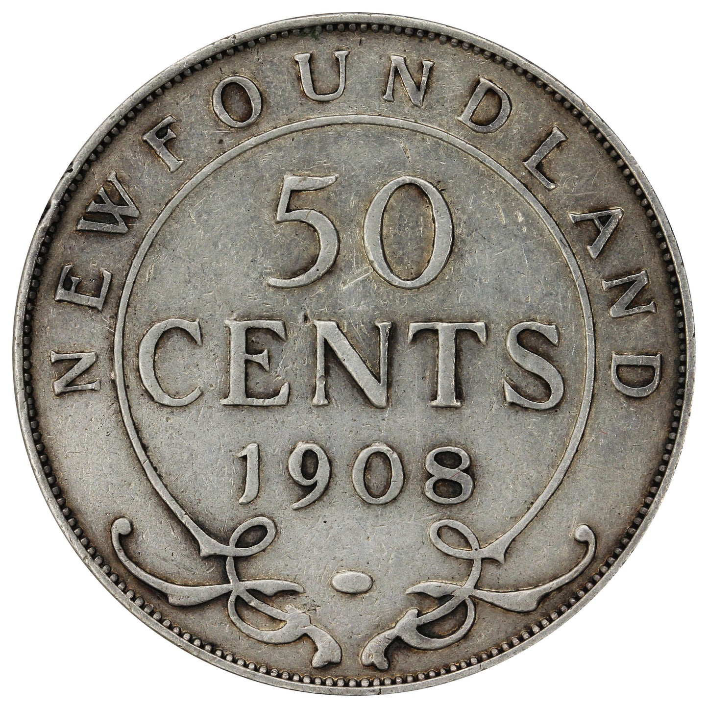 1908 Newfoundland 50-cents VF-EF (VF30)